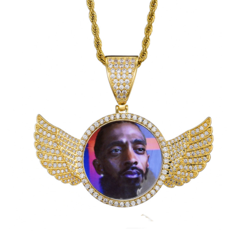 custom made picture necklace with wings online wholesale vendor web bulk wholesale personalised image jewellery pendant vendor and manufacturer china